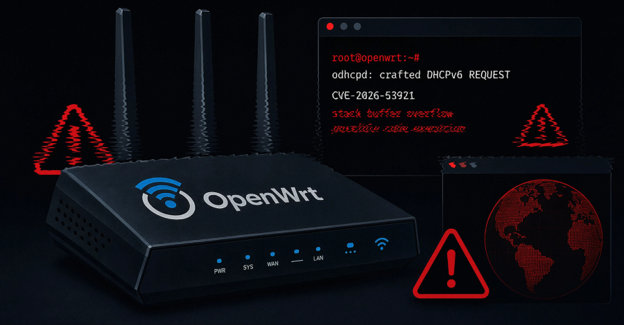 关键OpenWrt DHCPv6漏洞可使未经身份验证的攻击者以root权限执行代码